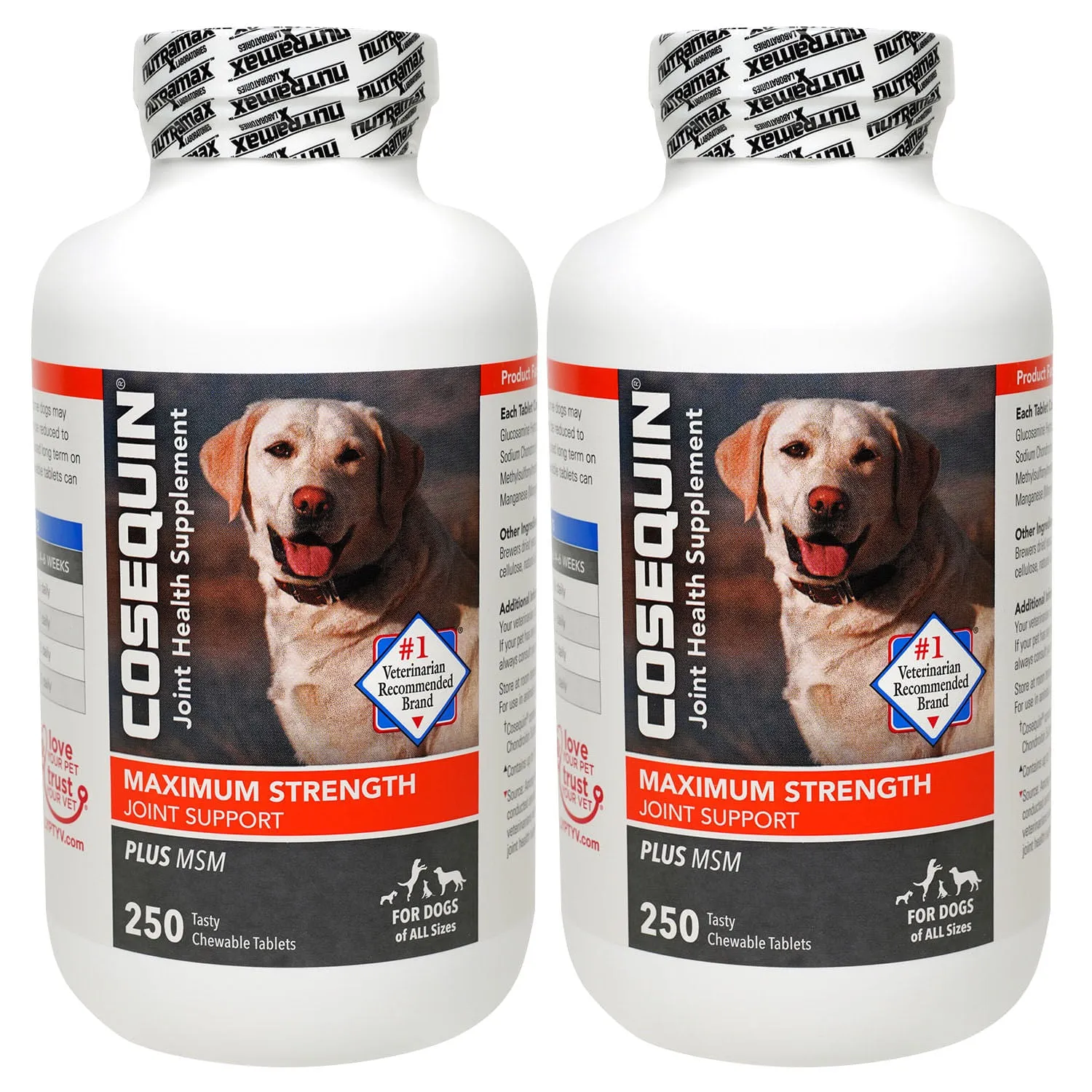 Nutramax Cosequin Maximum Strength Joint Health Plus MSM Supplement for Dogs, Chewable Tablets