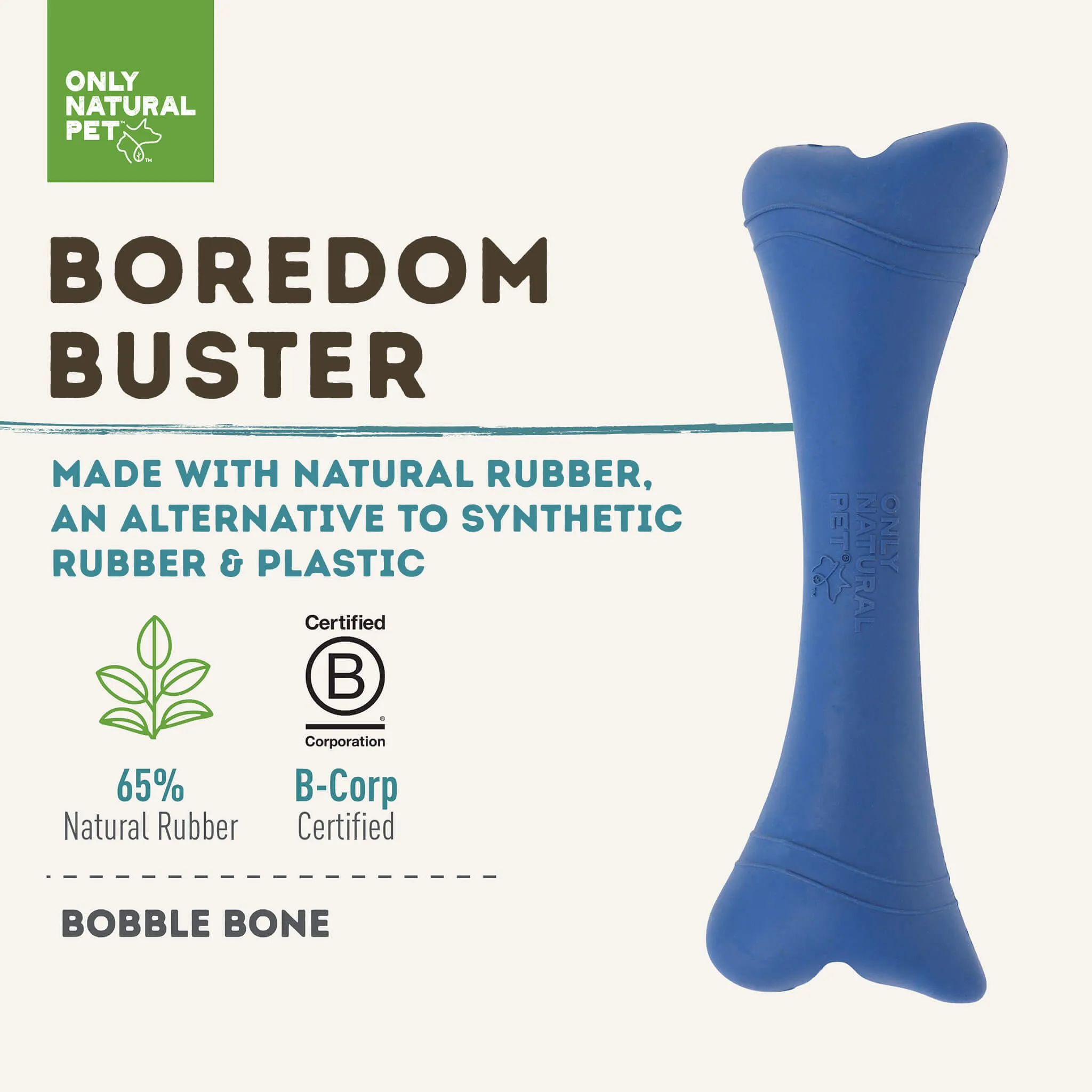Only Natural Pet Natural Rubber Boredom Buster Treat Stuffer Dog Toys