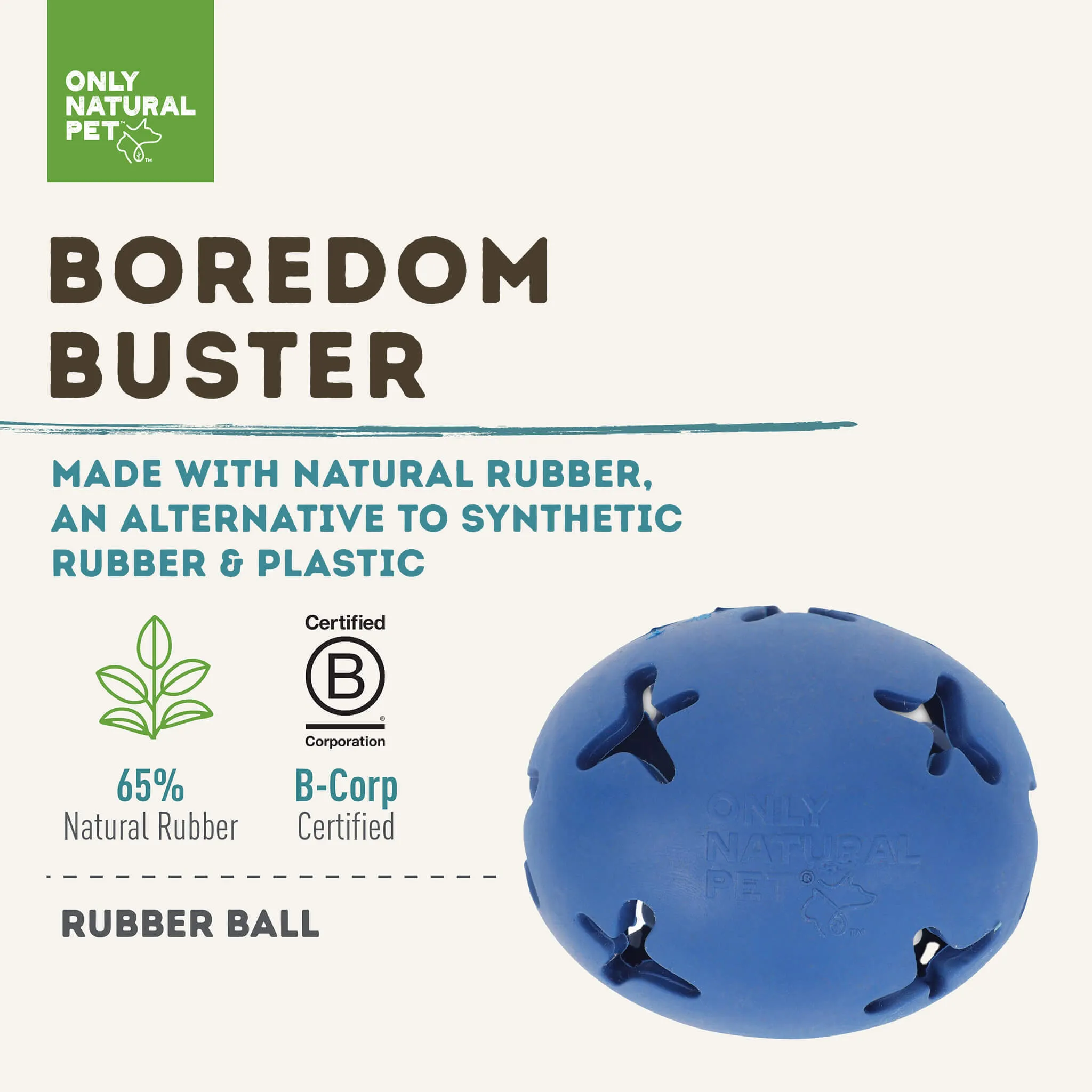 Only Natural Pet Natural Rubber Boredom Buster Treat Stuffer Dog Toys