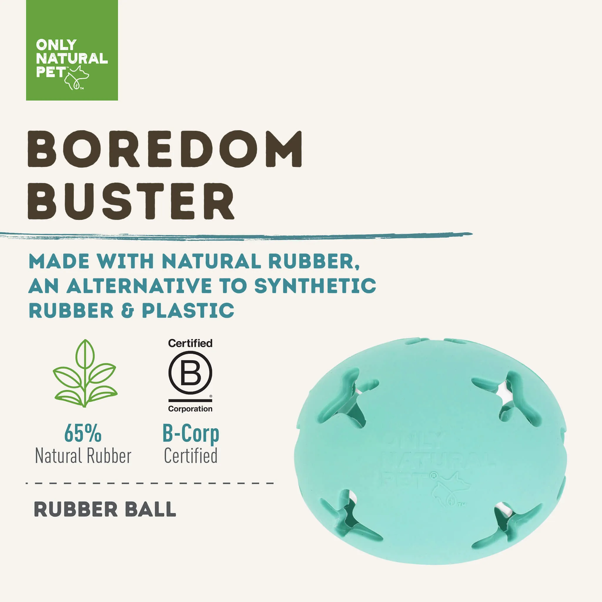 Only Natural Pet Natural Rubber Boredom Buster Treat Stuffer Dog Toys