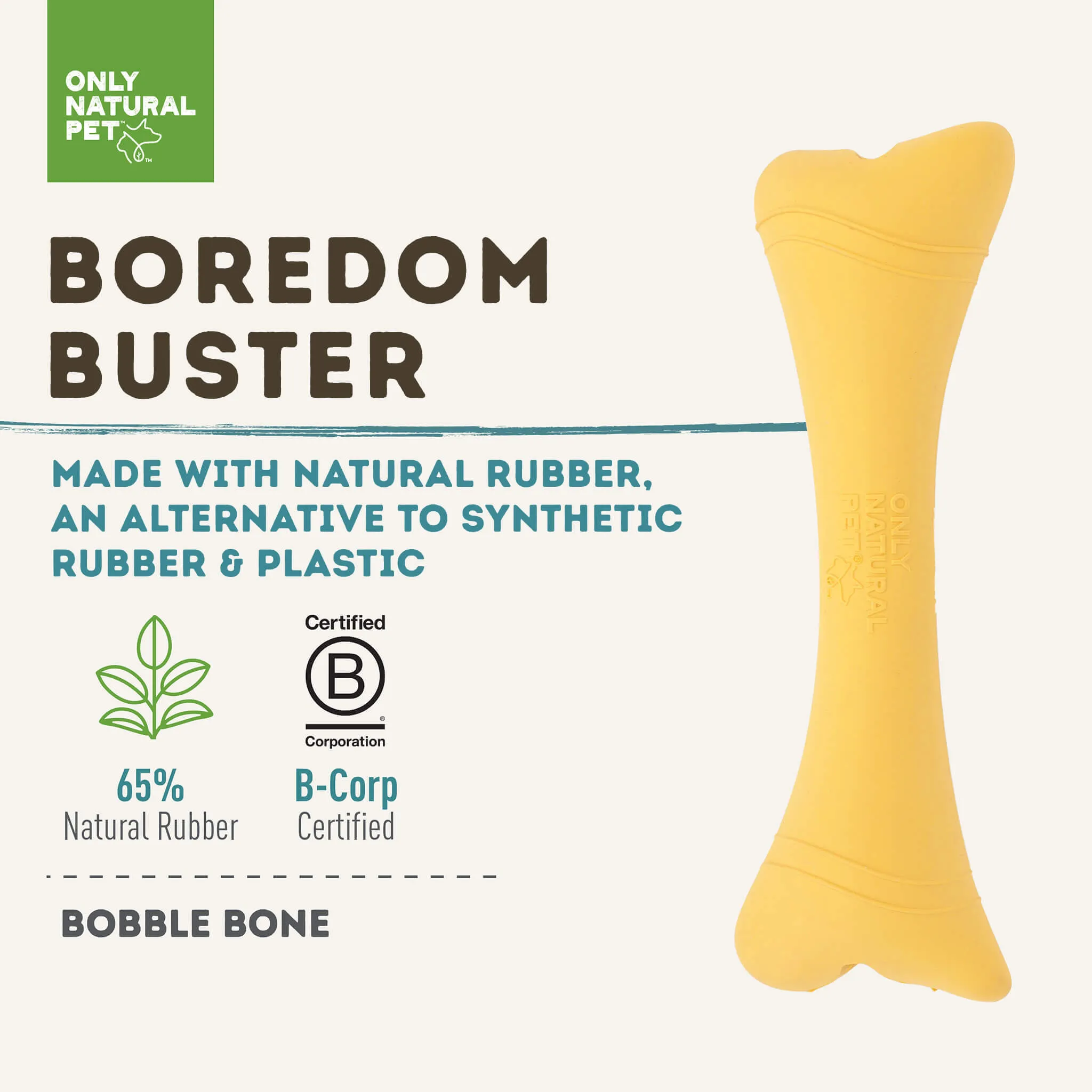 Only Natural Pet Natural Rubber Boredom Buster Treat Stuffer Dog Toys