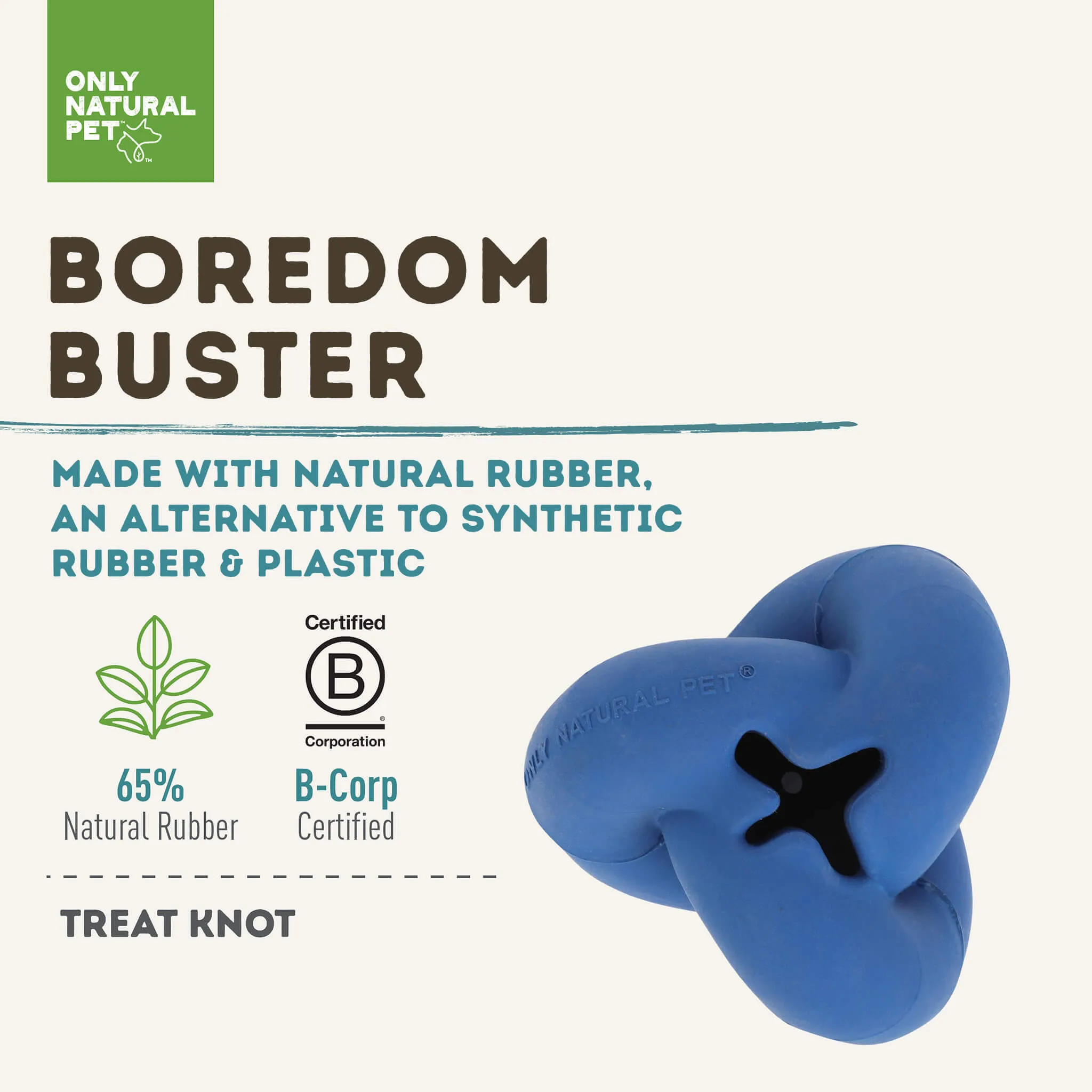Only Natural Pet Natural Rubber Boredom Buster Treat Stuffer Dog Toys