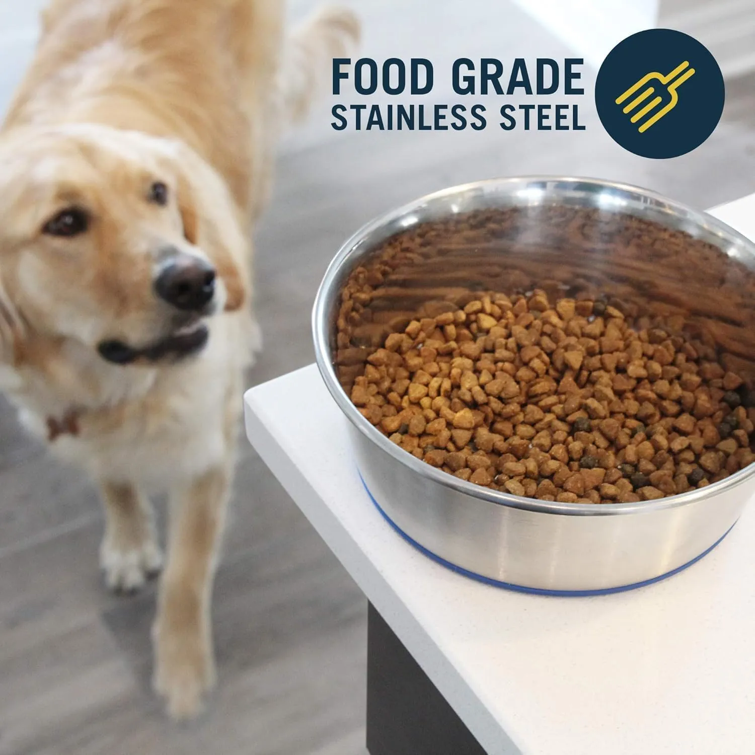 OurPet's Durapet Stainless Steel Bowl, 4 Cups, 6.9''X6.9''X2.5''