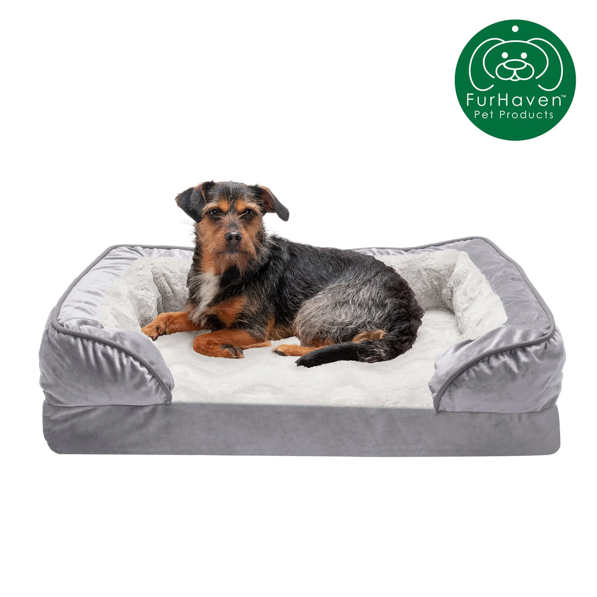Perfect Comfort Velvet Waves Sofa-Style Couch Pet Bed