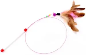 Premium Steel Wire Cat Teaser Wand  Interactive Feather Cat Toy for Play and Exercise  Durable, Flexible Design for Engaging Fun