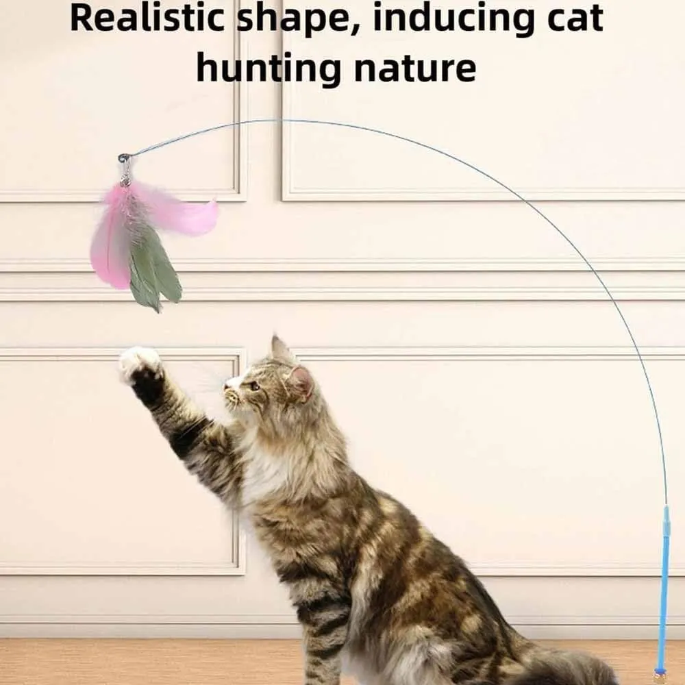 Puff Pet - Meowmastery Toy,meowmastery Toy - 2025 Interactive cat Teaser Wand,Exercise and Entertainment for Active Felines (Light Pink)