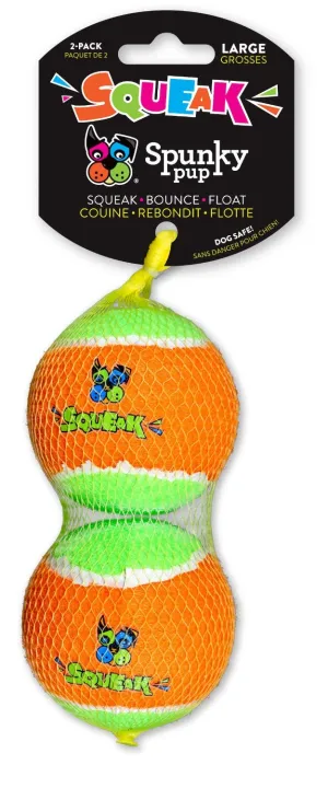 Spunky Pup Squeaky Tennis Balls - Large