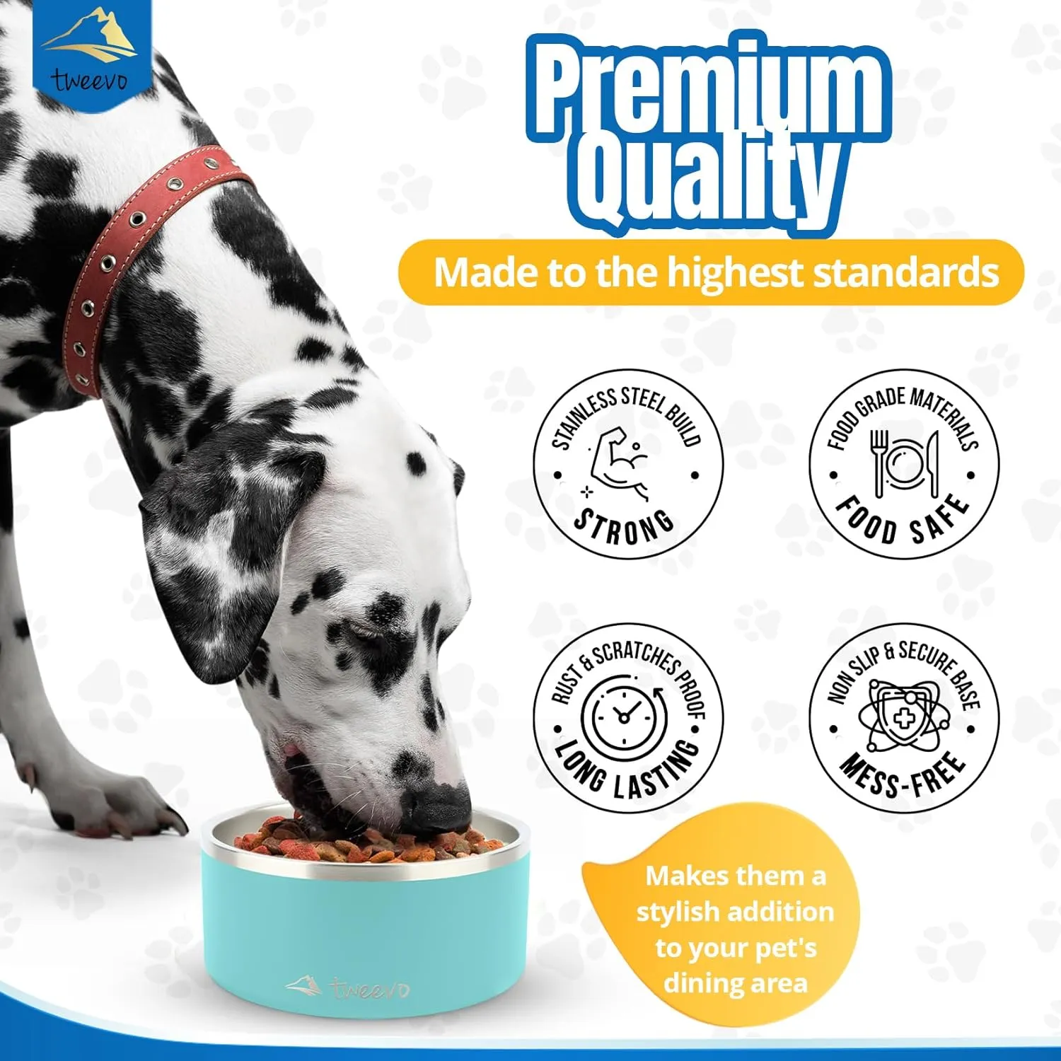 Stainless Steel Dog Bowl with 2 Rubber Balls, Durable Non-Slip Dog Bowl, Insulated Dog Food or Water Bowl for Pet Feeding (42 oz, Gray)