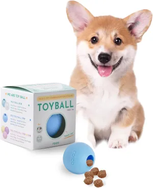 TREATOI Pet Toy Ball - Roly Poly Ball Soft-Silicone Treat Ball for Dogs and Cats - Interactive & Durable Treat Toys - Portable Cat Toy Compatible w/TREATOI Ball Dispenser Machine (1ea, Soft Blue)